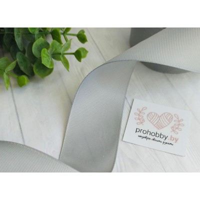 Лента репсовая, 40 мм, цвет серый №200